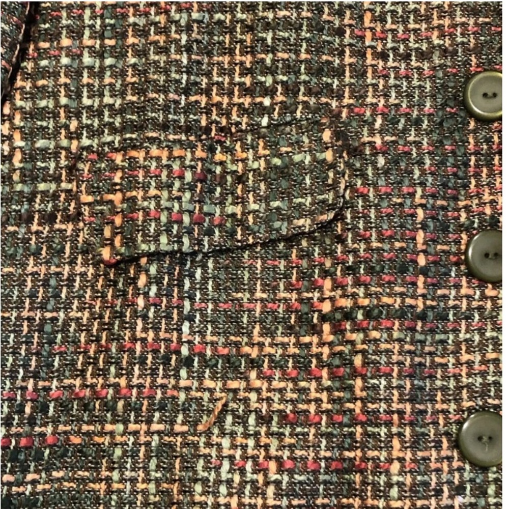 NWT Women’s Frayed Tweed Jacket Mid Long Blazer/Coat size size small